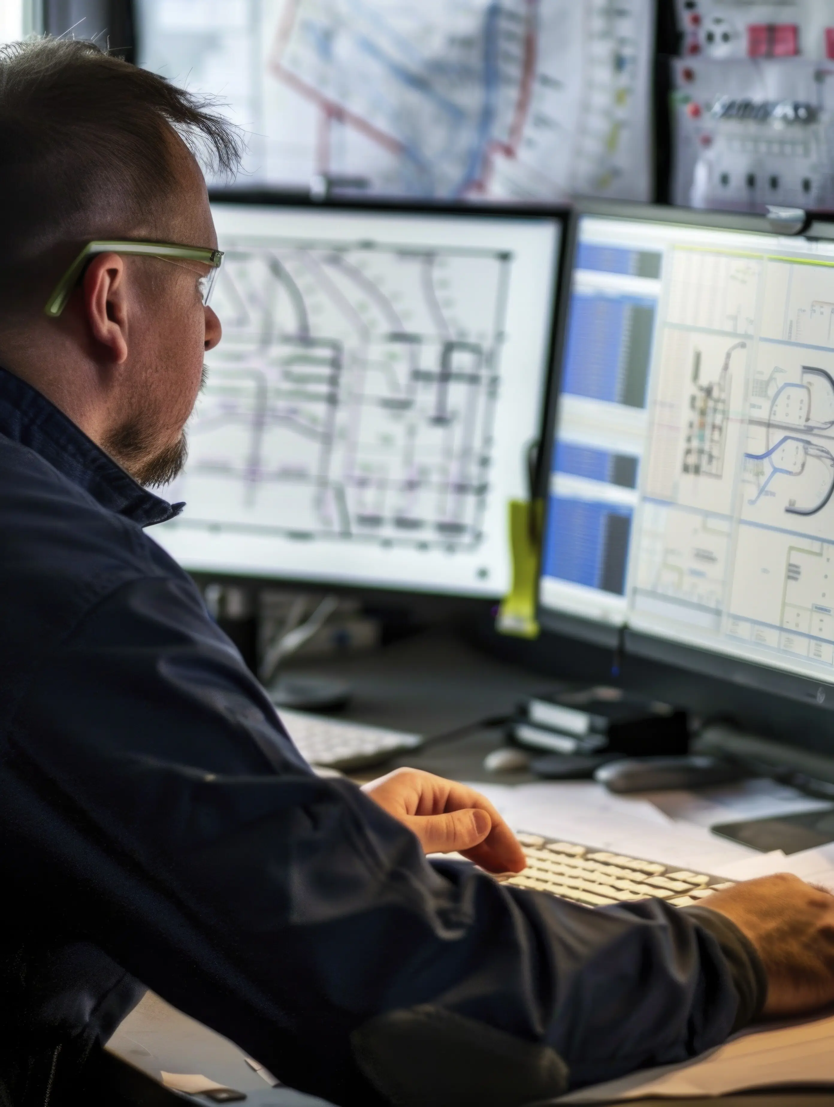 Ansicht eines männlichen Ingenieurs bei der Arbeit zur Feier des Ingenieurtags.