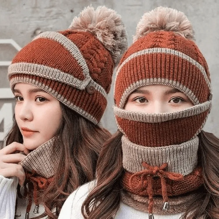 2022 New 3 in 1 Winter Beanie Set