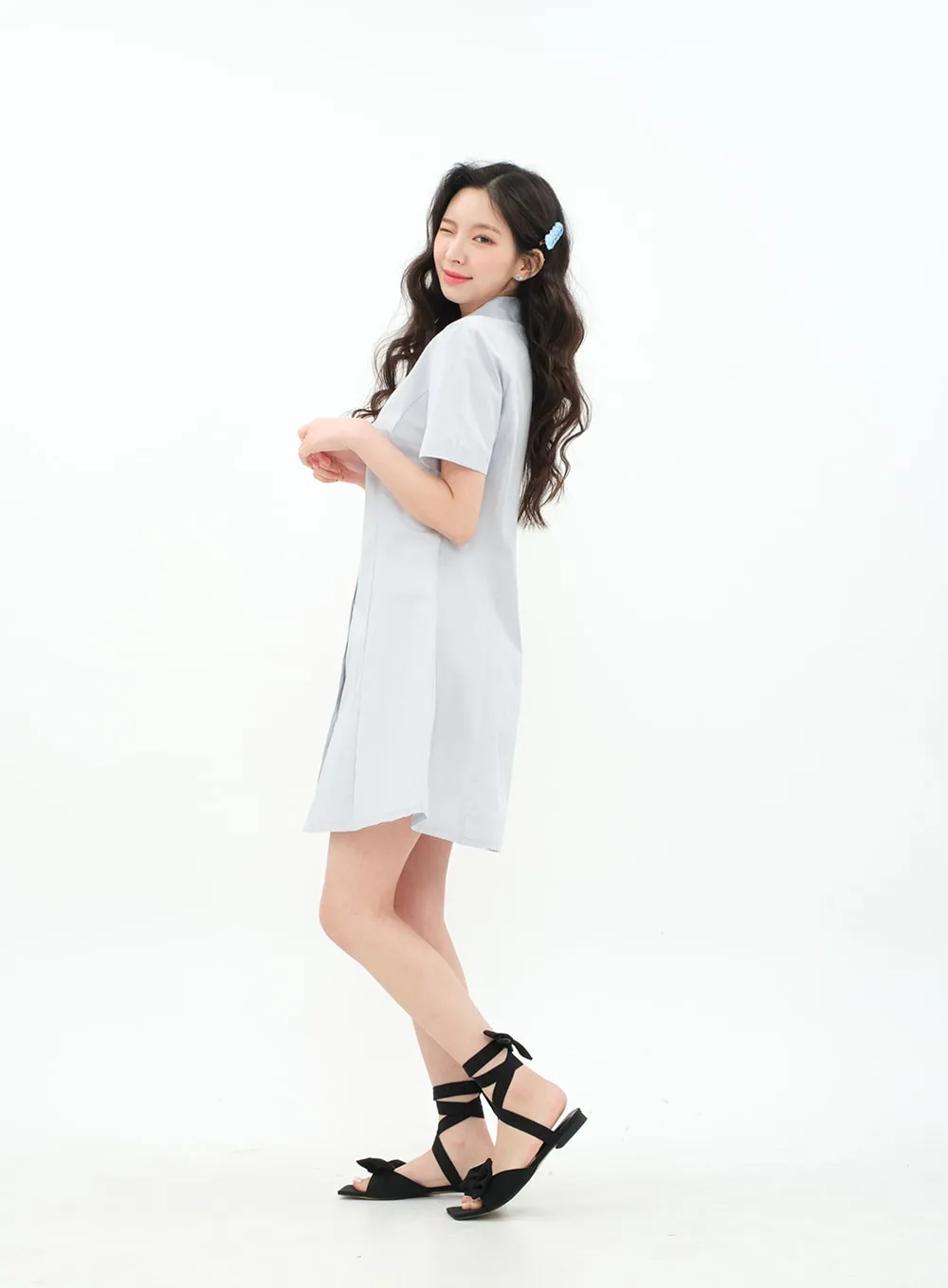 A-line Mini Shirt Dress BA11