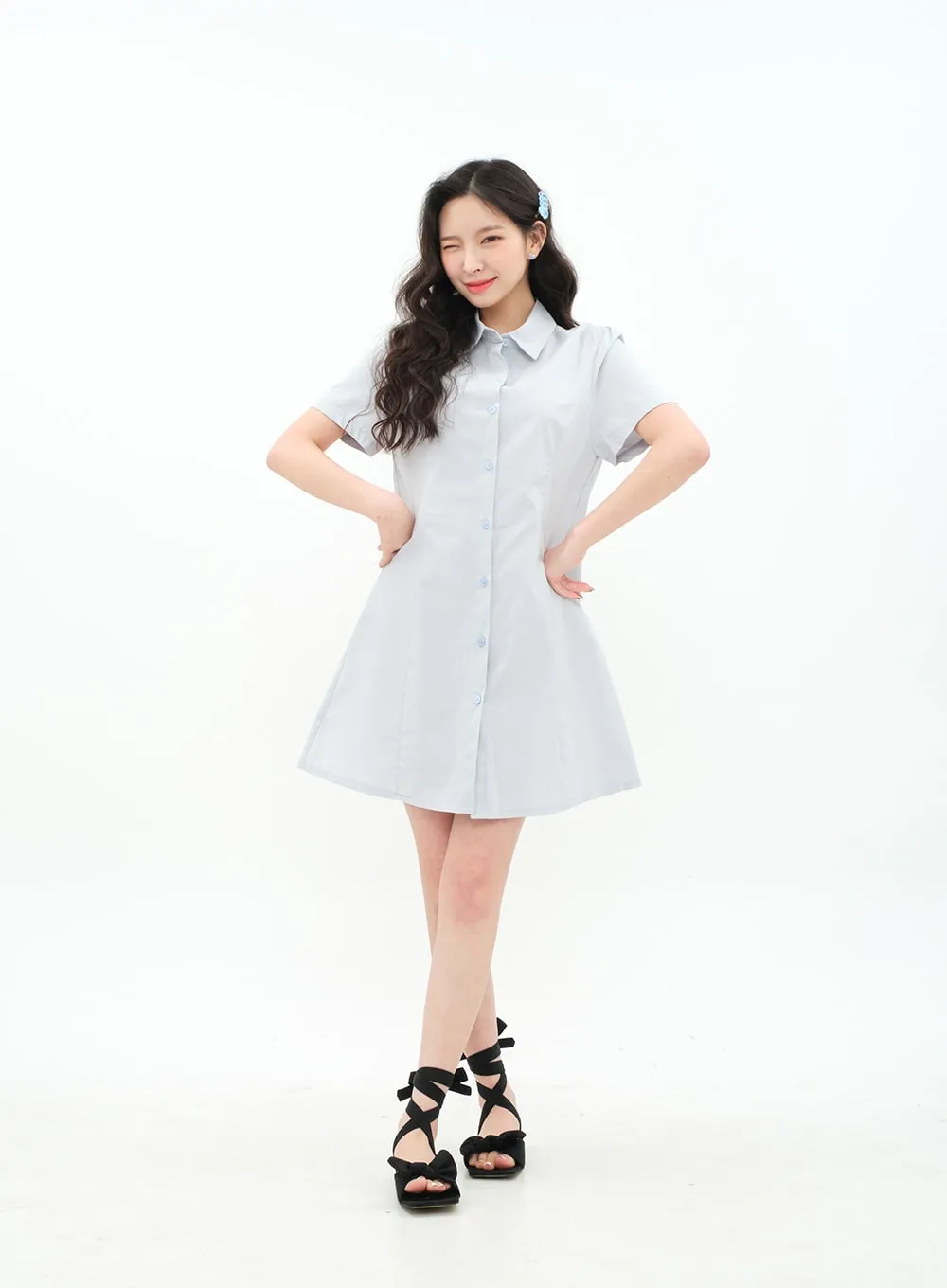 A-line Mini Shirt Dress BA11