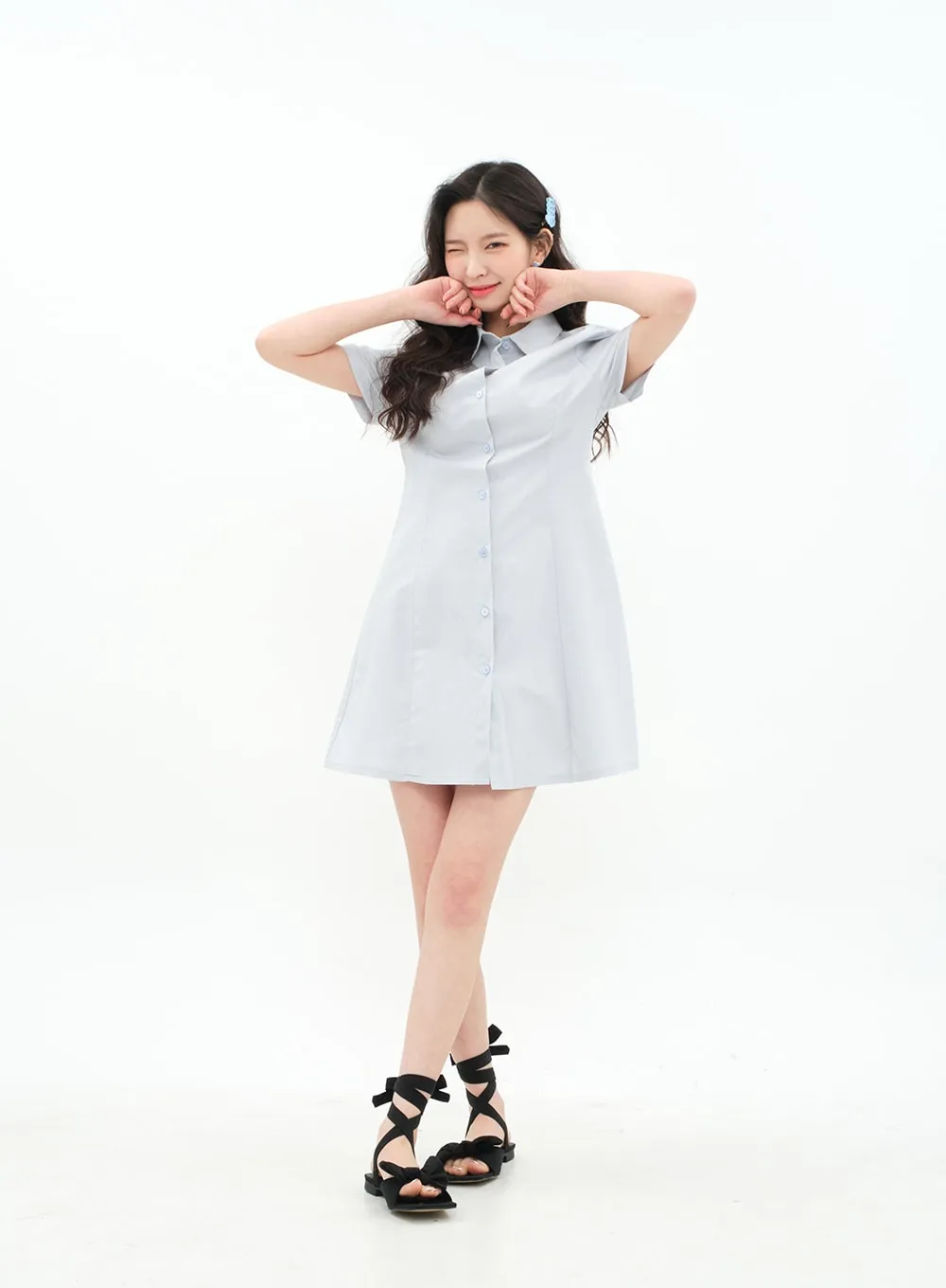 A-line Mini Shirt Dress BA11