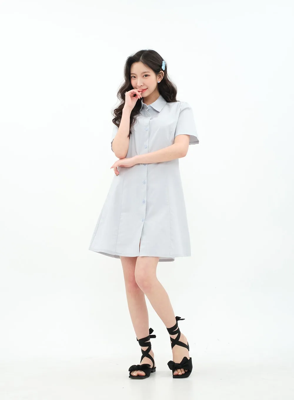 A-line Mini Shirt Dress BA11