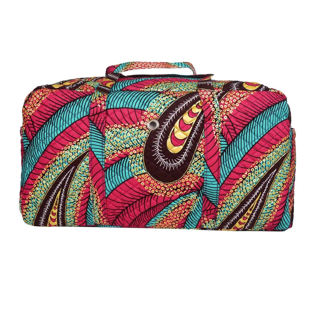 African Print Large Duffle Bag