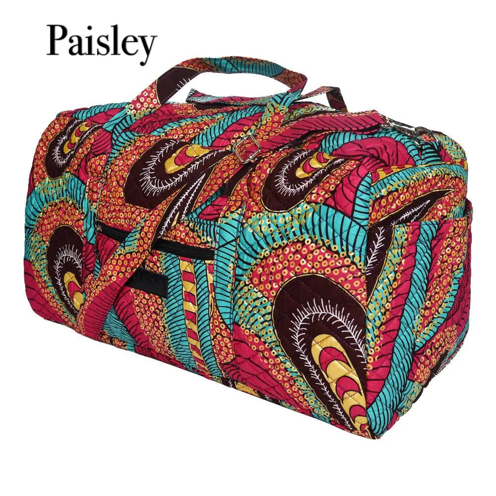 African Print Large Duffle Bag