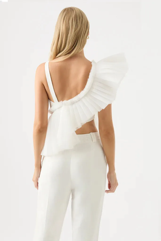 AJE Orbit Sculptural Pleated Top