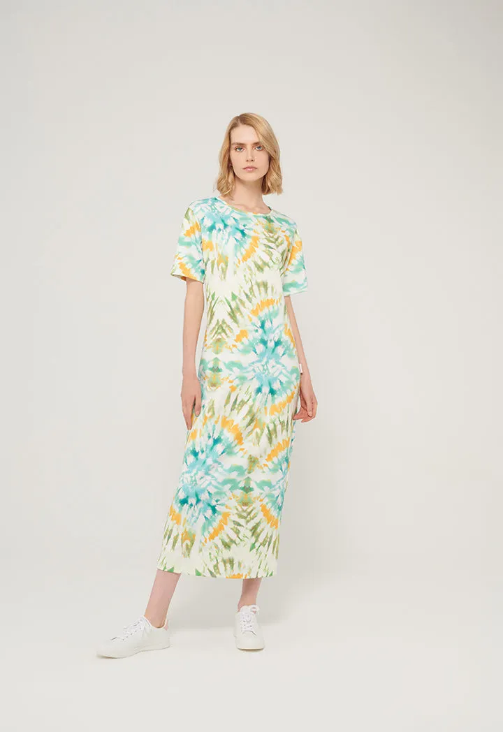 All Over Tie Dye Scuba Dress