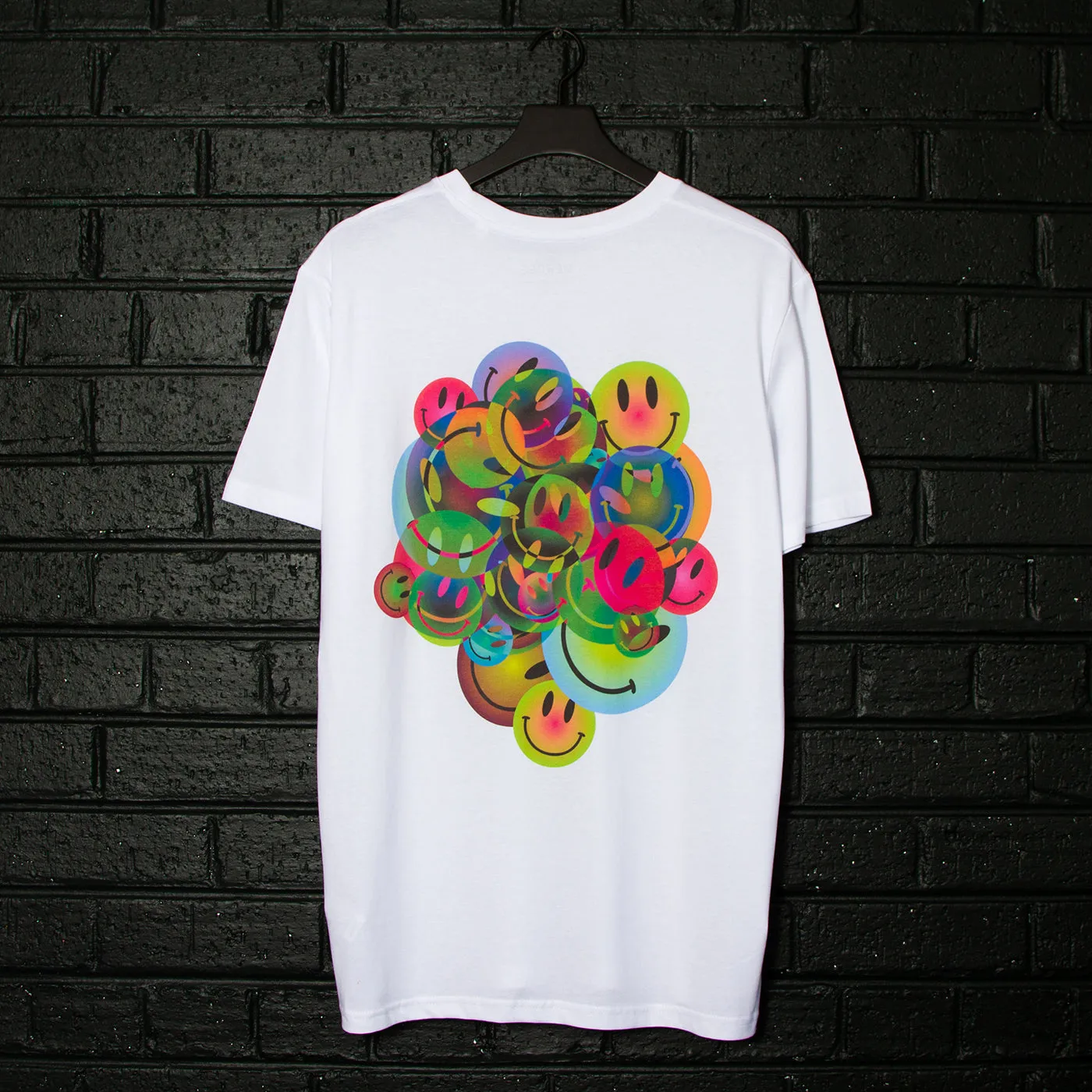 All The Smileys Back Print - Tshirt - White