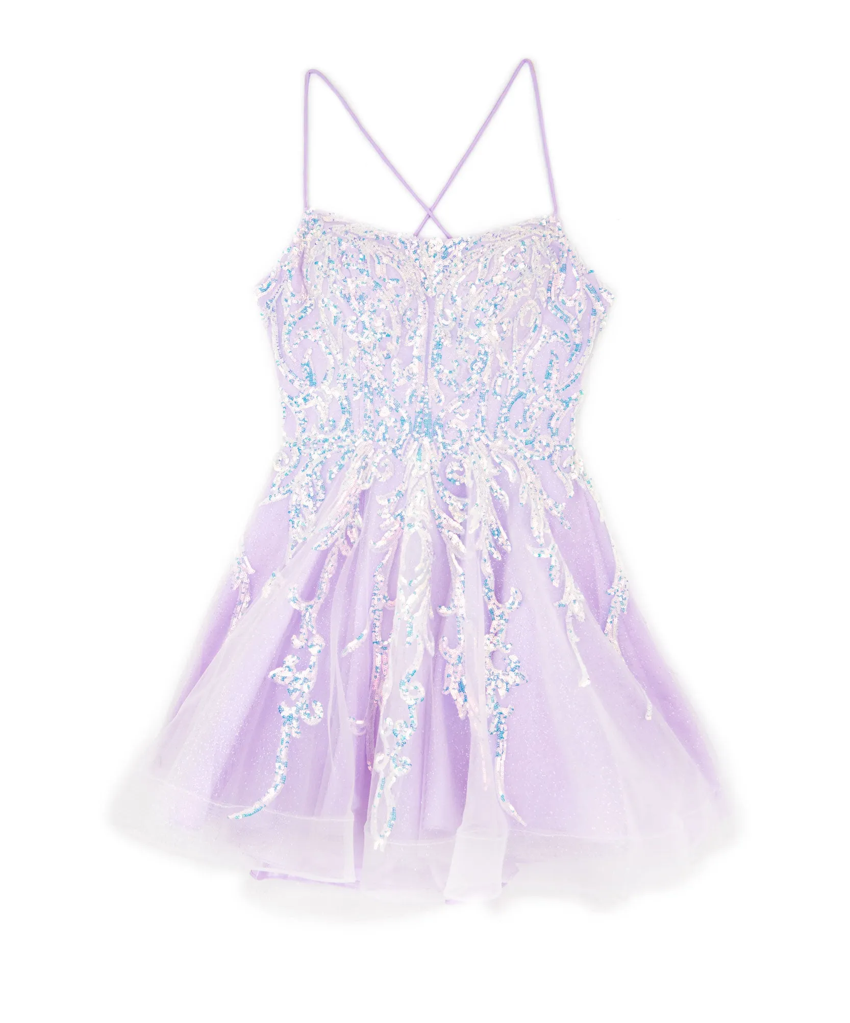 Alyce Women Opal Lilac Sparkly Sequin Party Dress