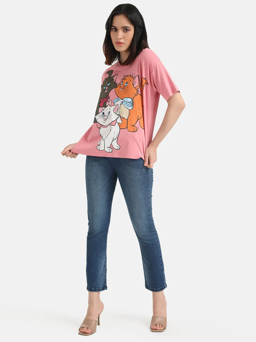 Aristocats  Disney Printed T-Shirt With Sequin Work