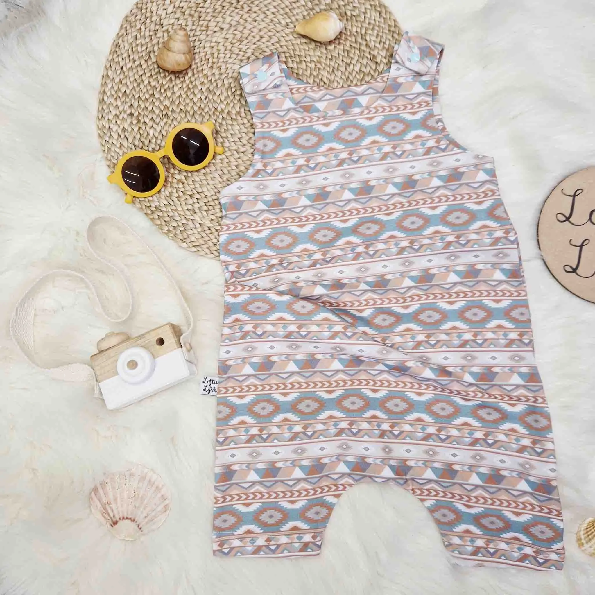 Baby & Toddler Shortie Dungarees | Arizona Aztec