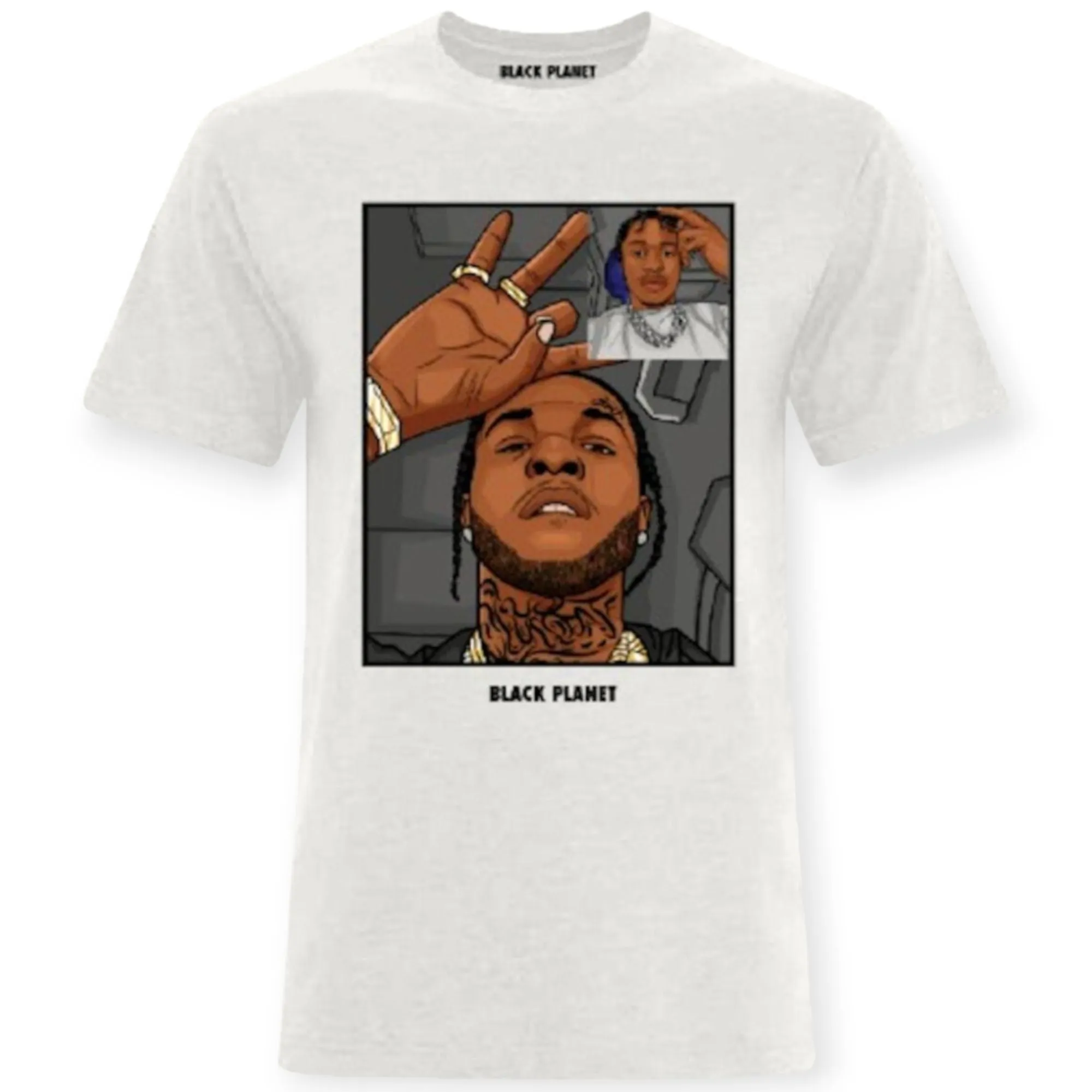 Black Planet Men Video Chat Shirt (White)