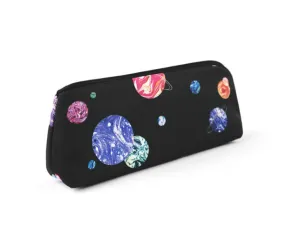 Black Space Planet Graphic Pencil Cases Stationery Zipper School 19cm Office Cosmetics Pouches Artists Designer Prints Gifts Bags Purses Students Inner Pocket