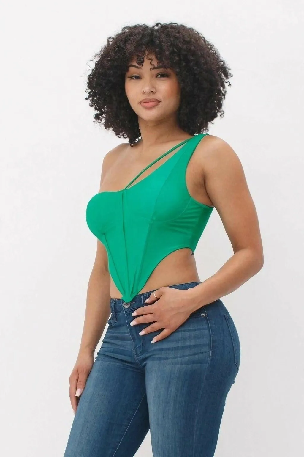 Bodice Corset Style One Shoulder Tops