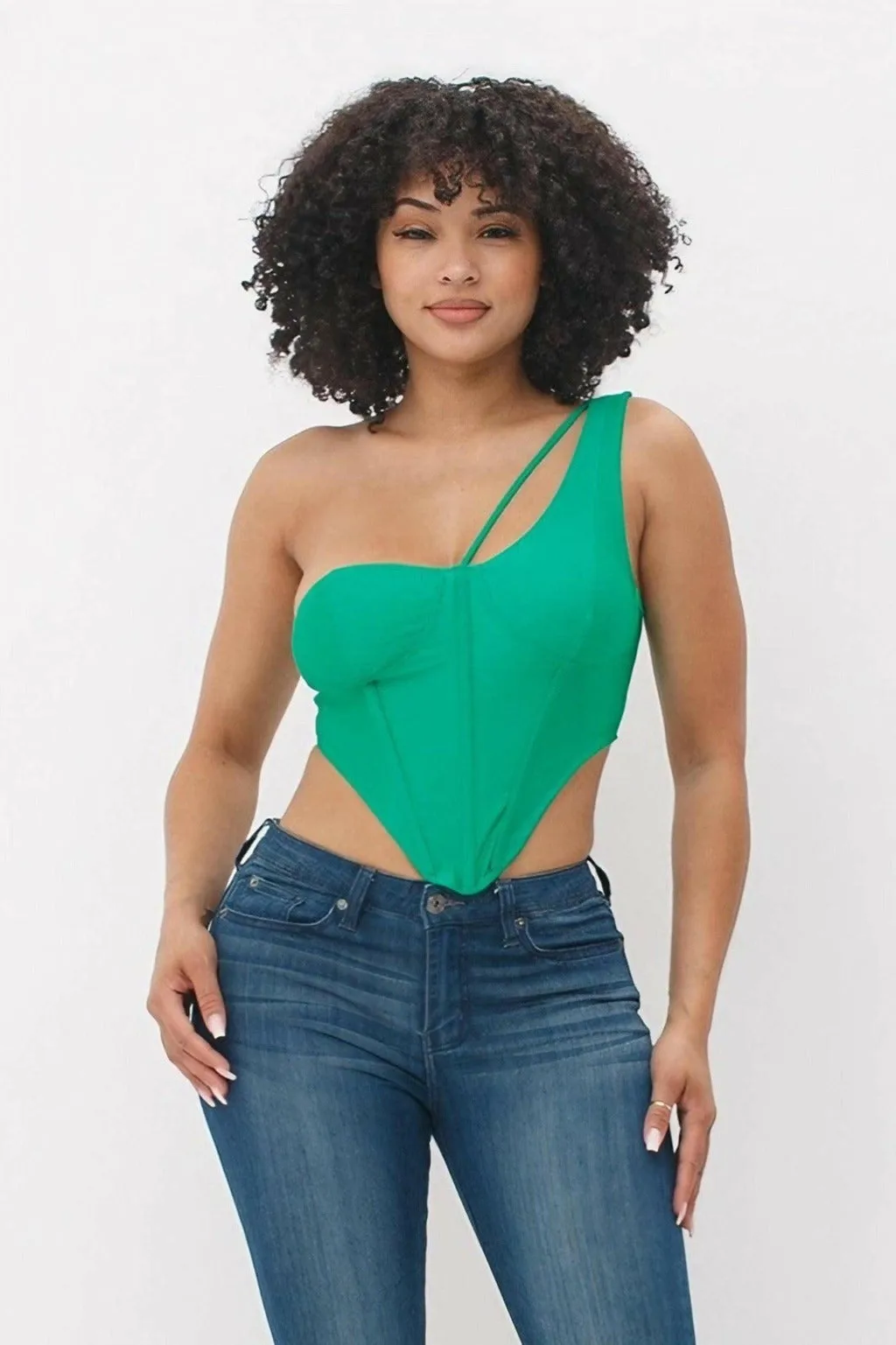 Bodice Corset Style One Shoulder Tops