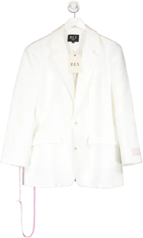 Boldly Love Yourself White Oversized Fit Blazer UK M