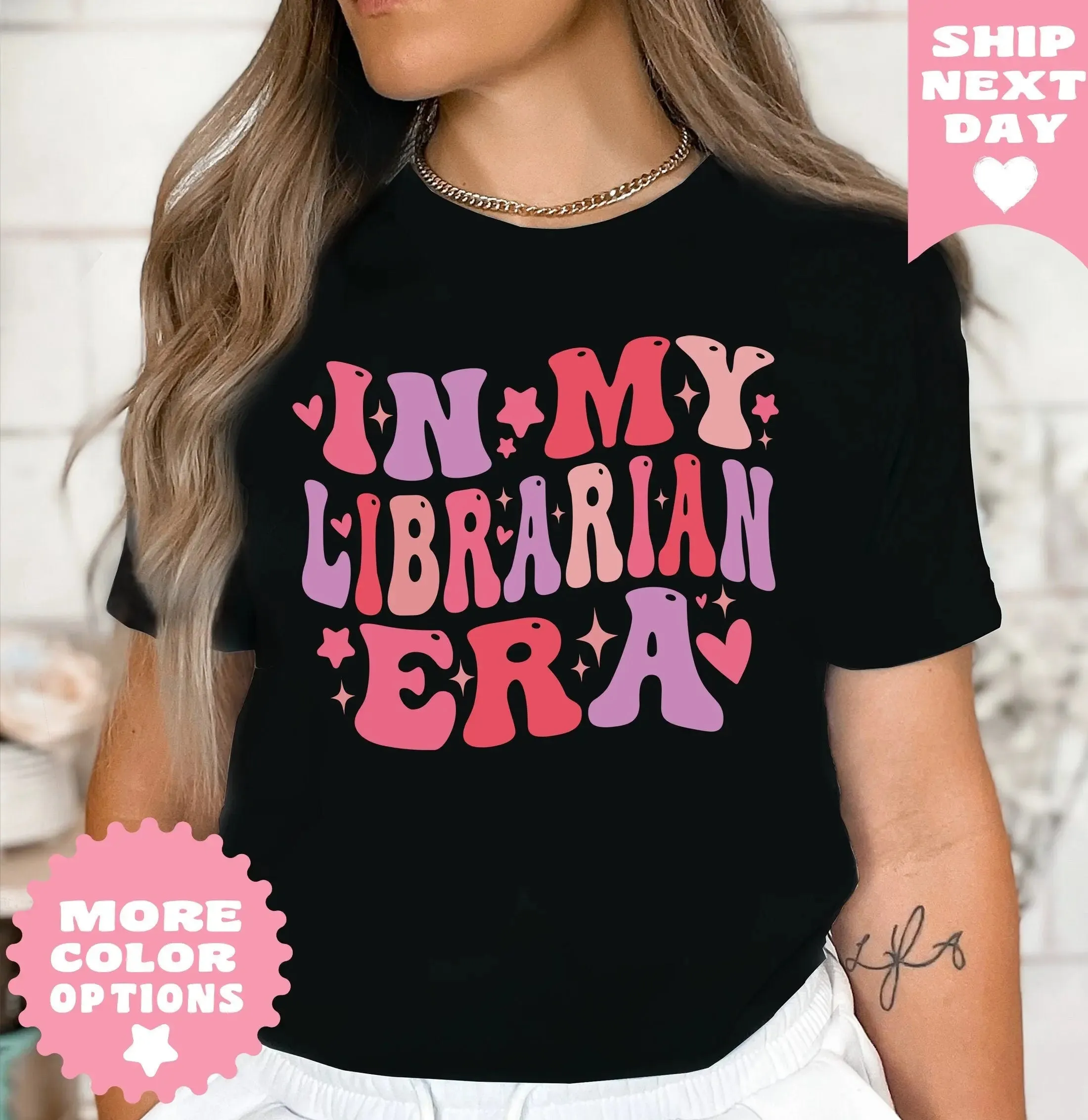 Book Shirt | In My Librarian Era Shirt | Librarian Gift | School Librarian Tee | Colorful Librarian Shirt | Custom Librarian Shirt