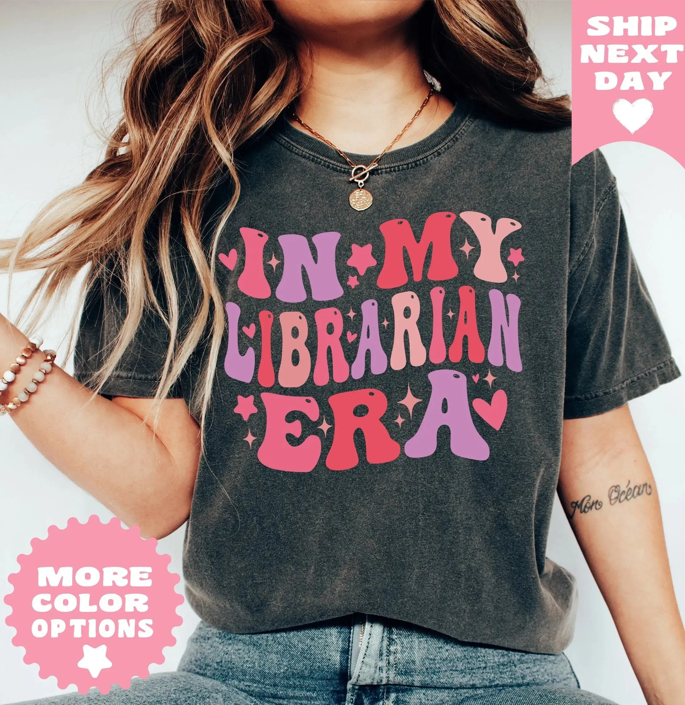 Book Shirt | In My Librarian Era Shirt | Librarian Gift | School Librarian Tee | Colorful Librarian Shirt | Custom Librarian Shirt