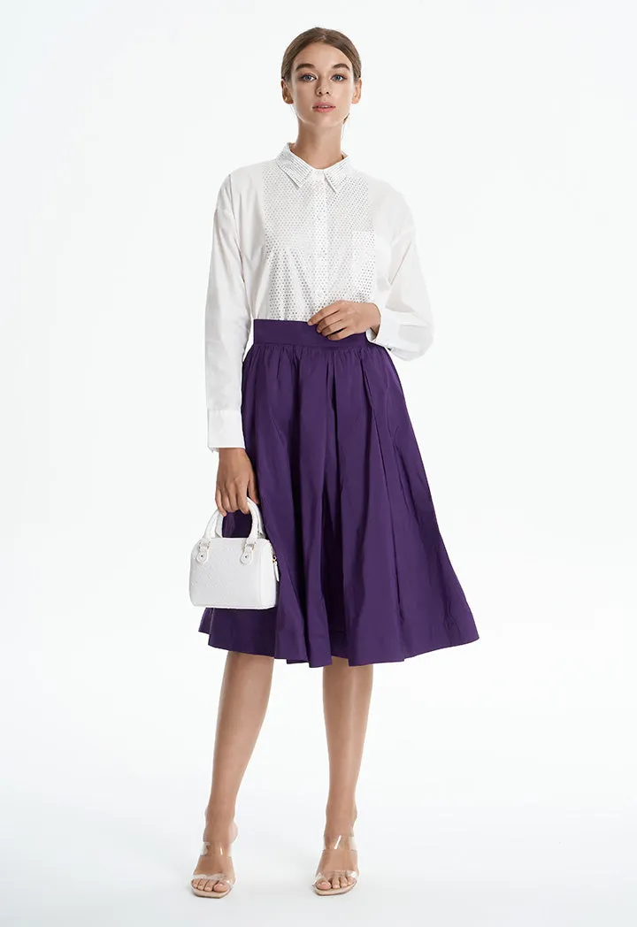 Box Pleat Solid Skirt