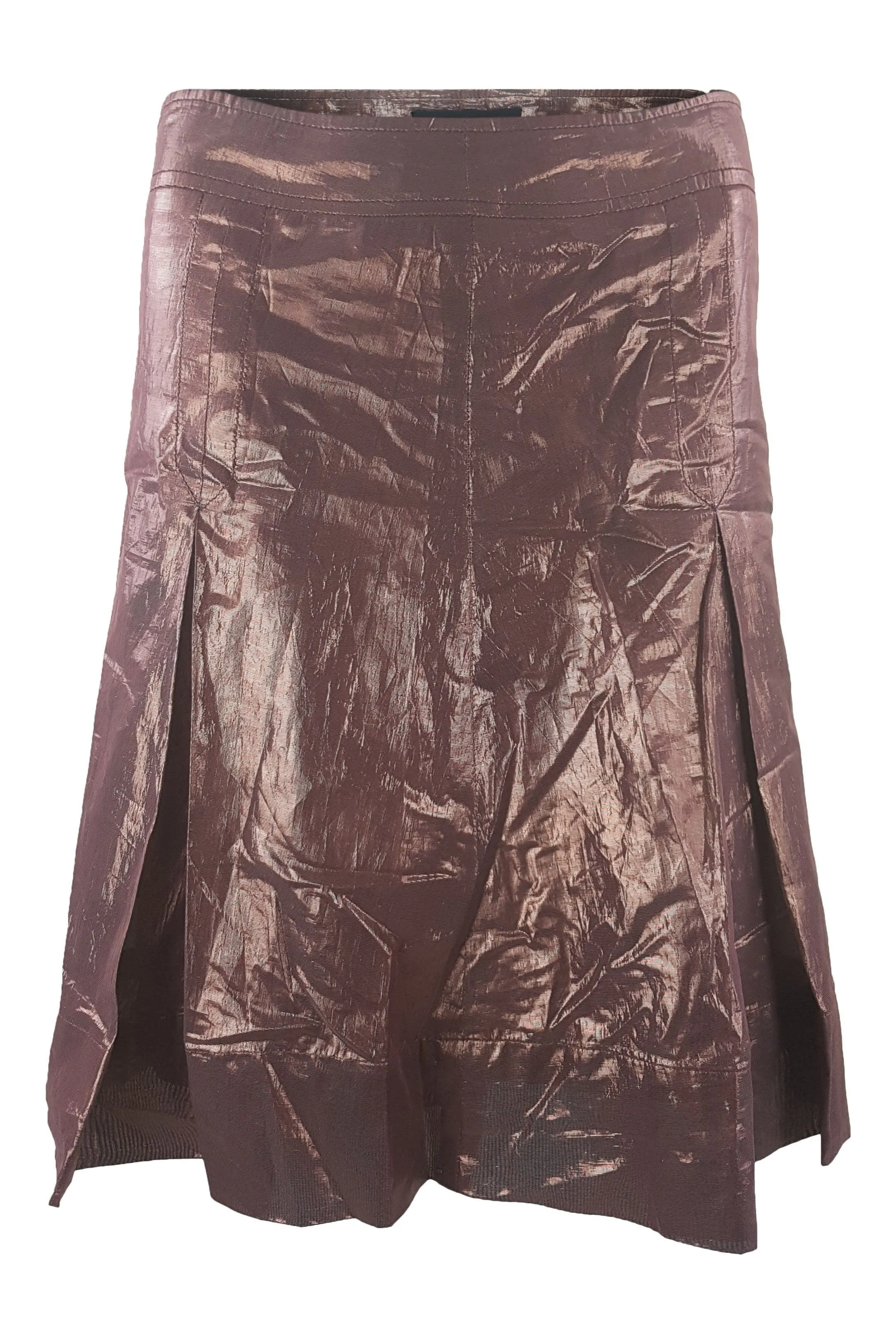 BURBERRY Iridescent Brown Box Pleat Mini Skirt (M)