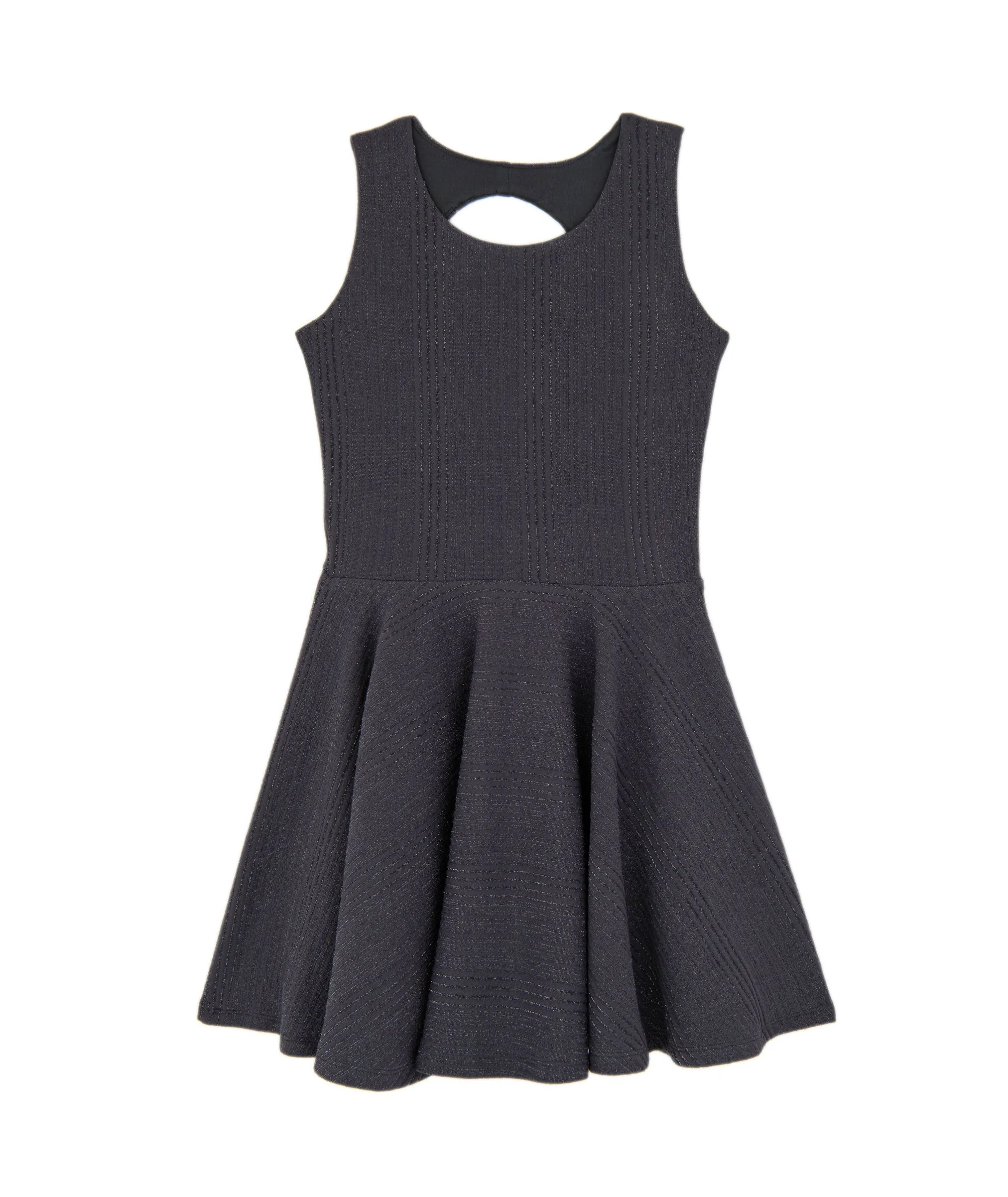 By Debra Girls Charcoal/Silver Fit and Flare Dress