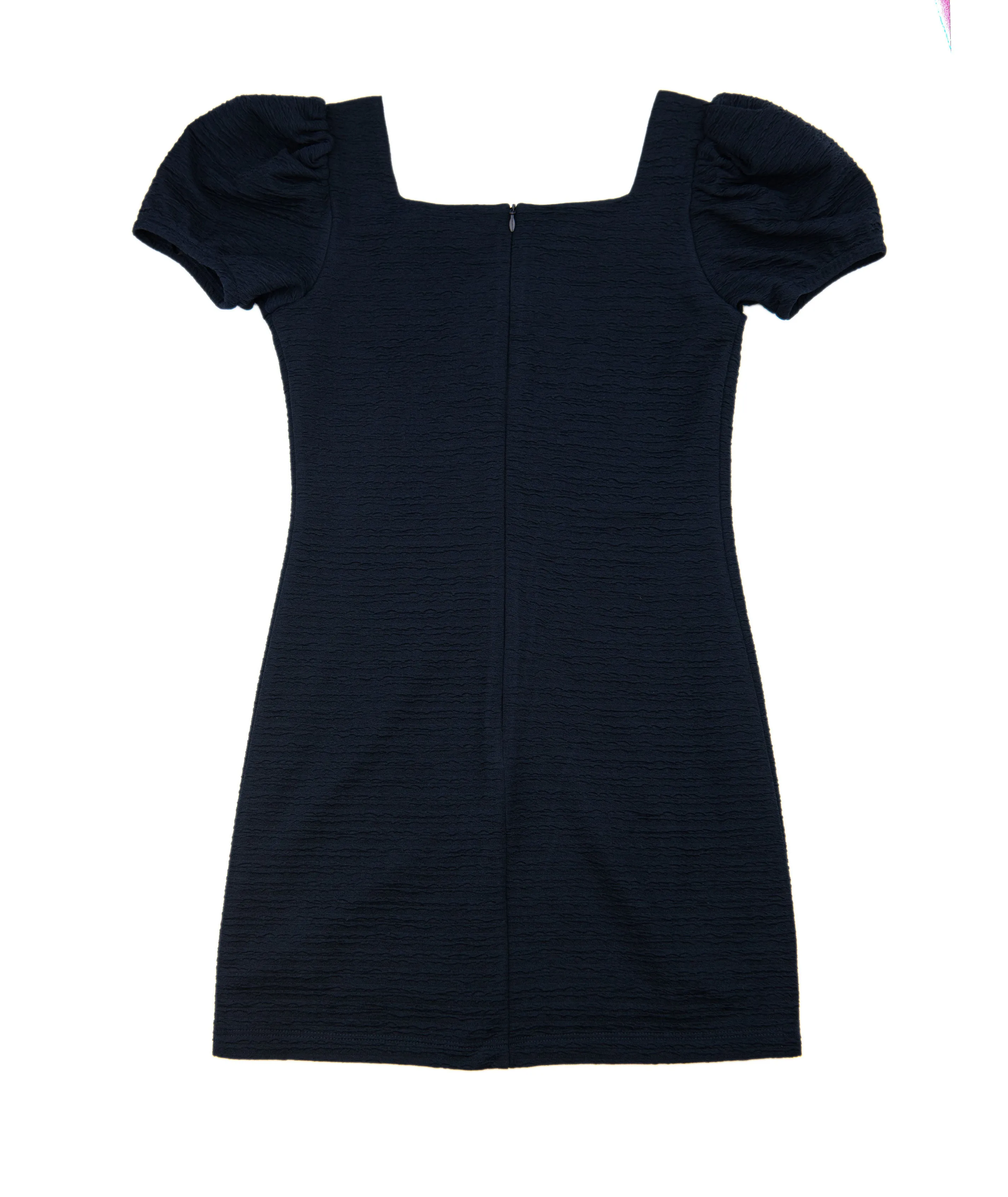 By Debra Girls Navy Puff Sleeve Body Con Dress