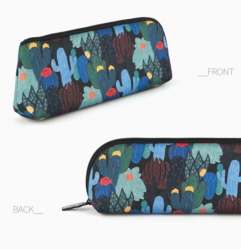 Cactus Plants Graphic Pencil Cases Stationery Zipper School 19cm Office Cosmetics Pouches Artists Designer Prints Gifts Bags Purses Students Girls Cute Teens Inner Pocket