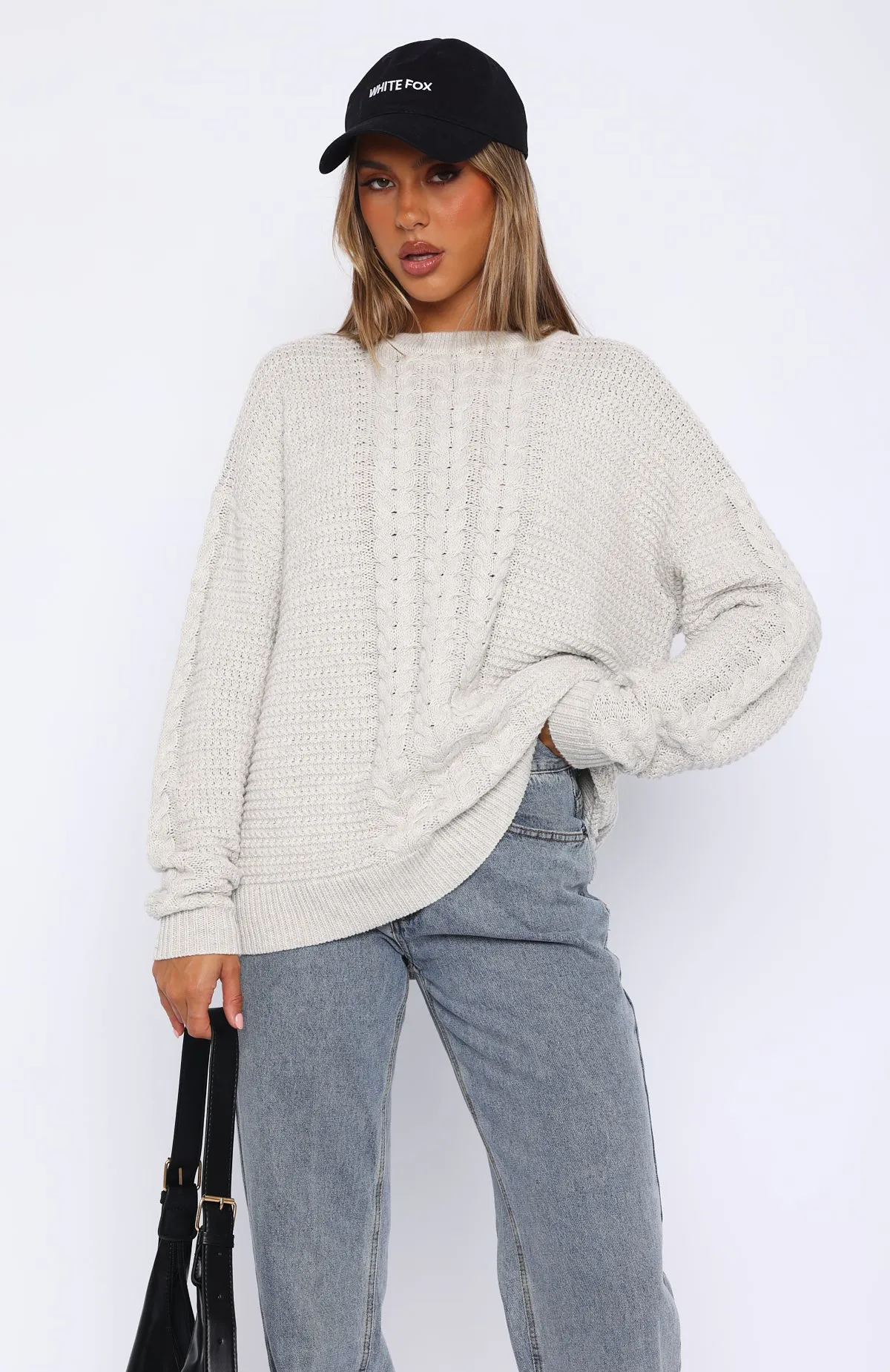 Candlelit Knit Sweater Grey Marle