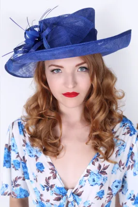 Charlotte Flipped Brim Sun Hat - Royal Blue