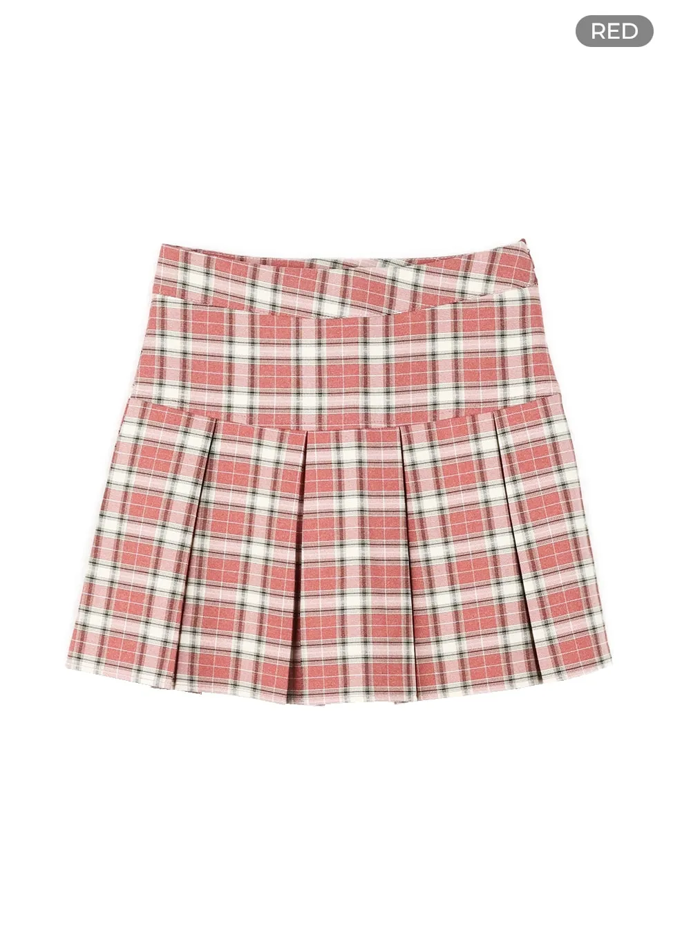 Checkered Pleated Mini Skirt OM425