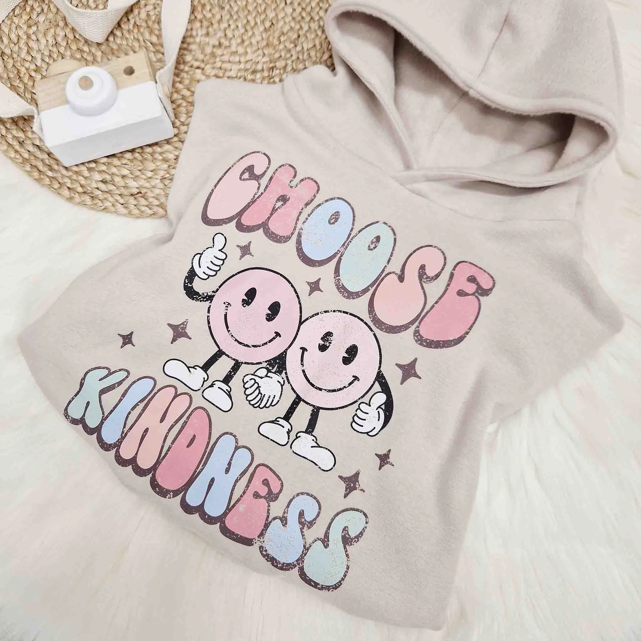 'Choose Kindness' Super Soft Kid's Beige Hoodie