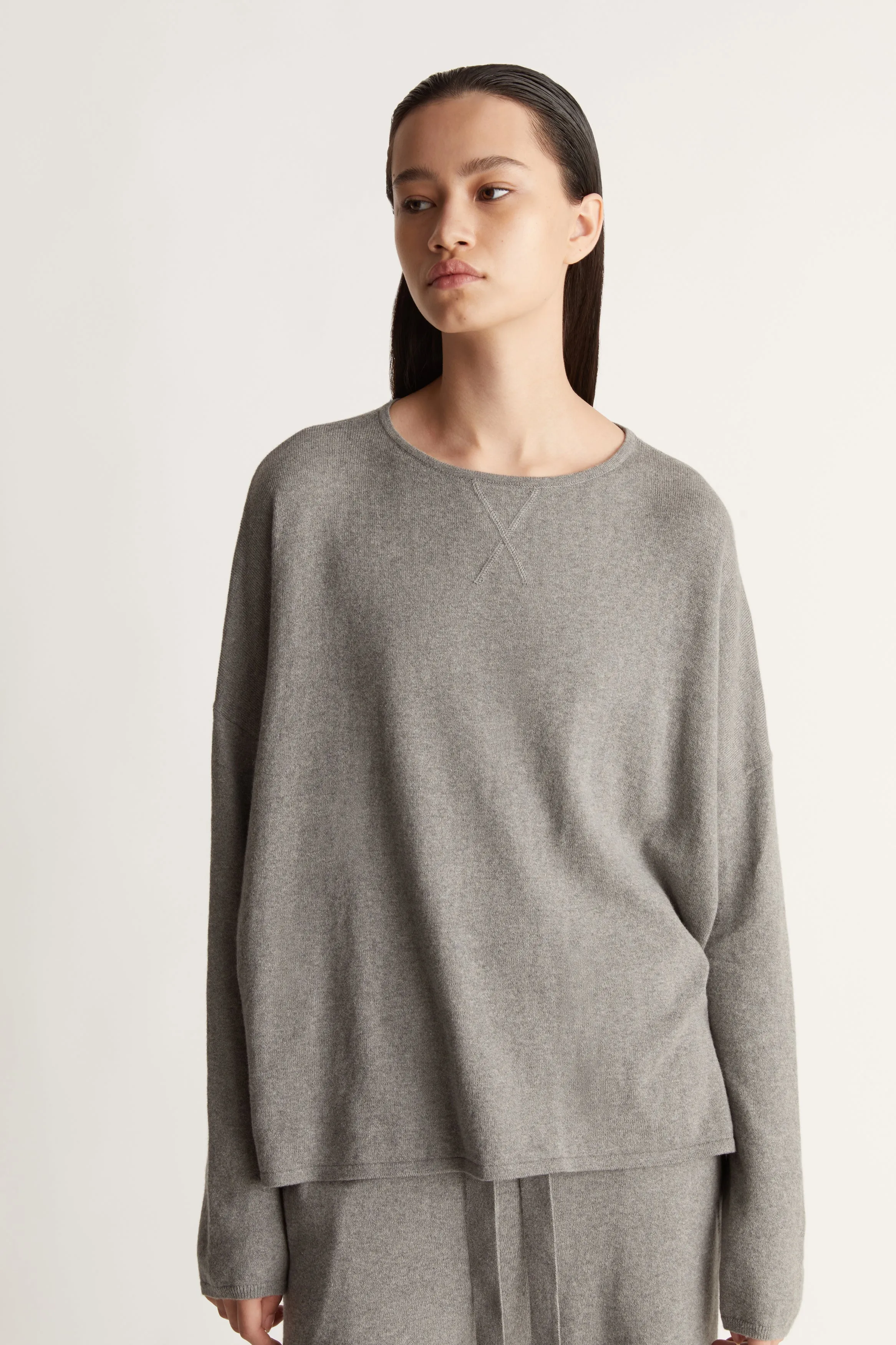 Cotton Cashmere LS Boxy Knit