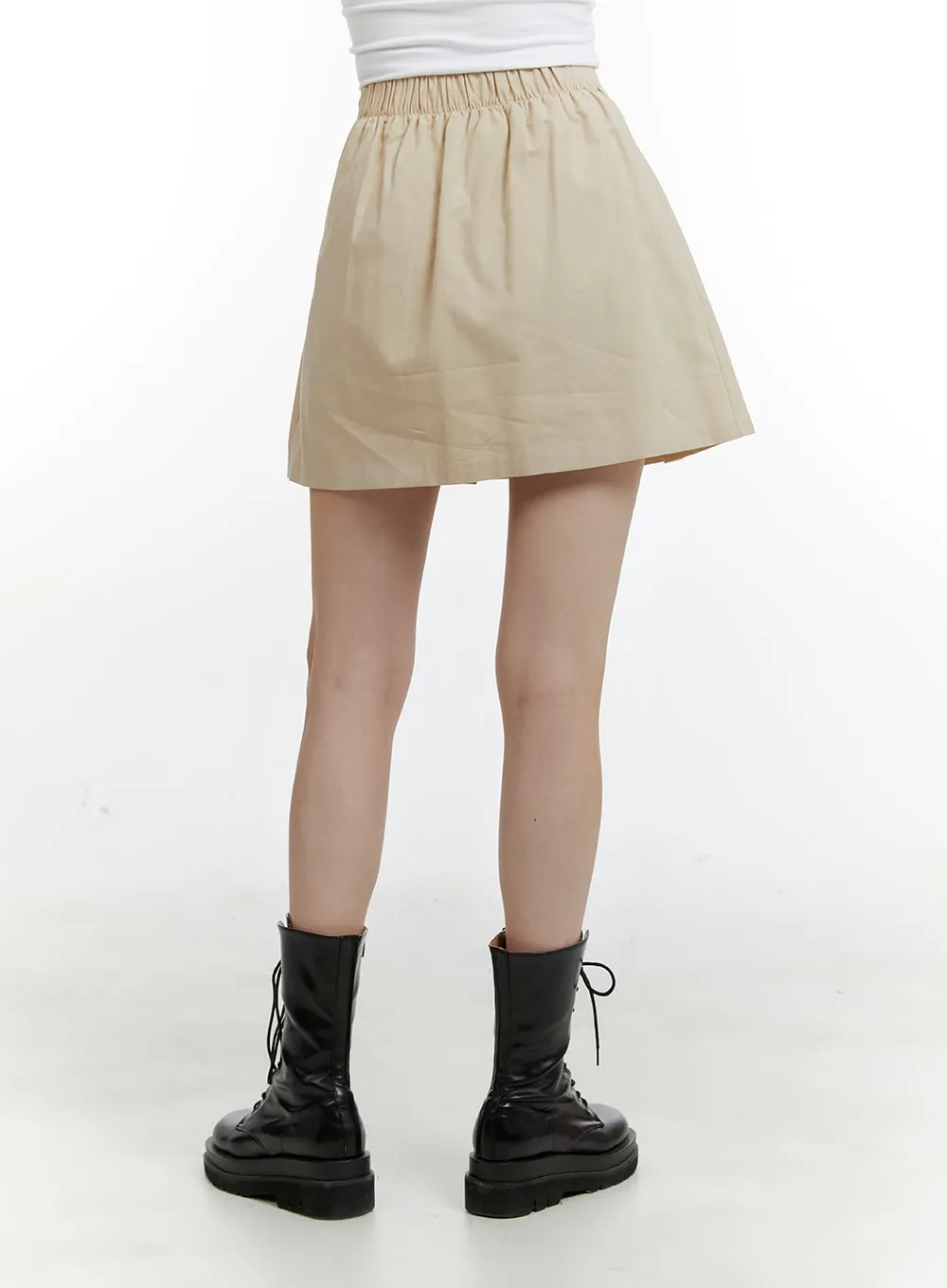 Cotton Pleated Mini Skirt CA401