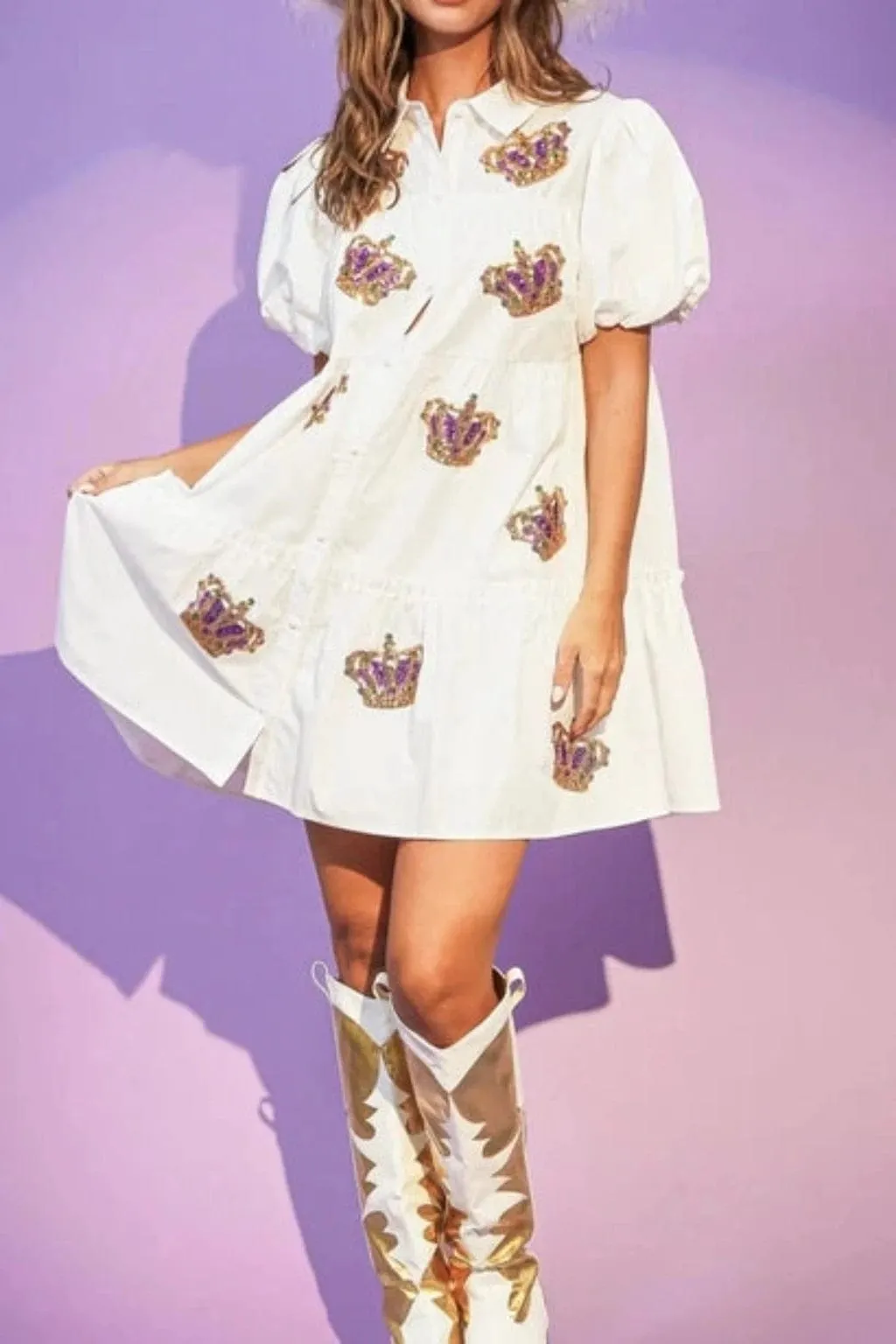 Crown The Queen Babydoll Mini Dress