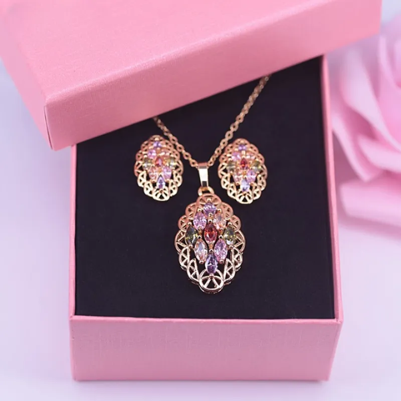 Crystal Zircon Jewelry Set For Women