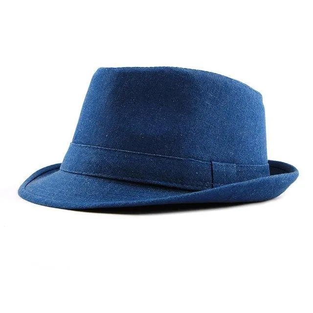 Denim Manhattan Structured Trilby Fedora Hat