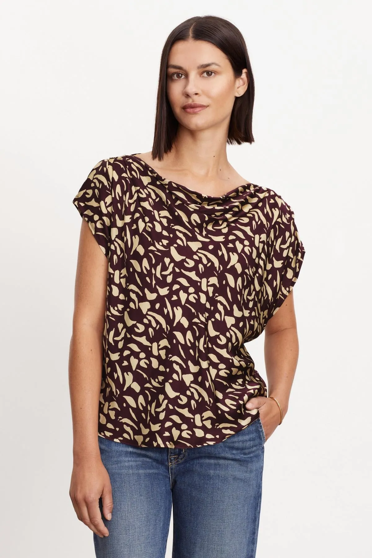 DEVI PRINTED SATIN BLOUSE