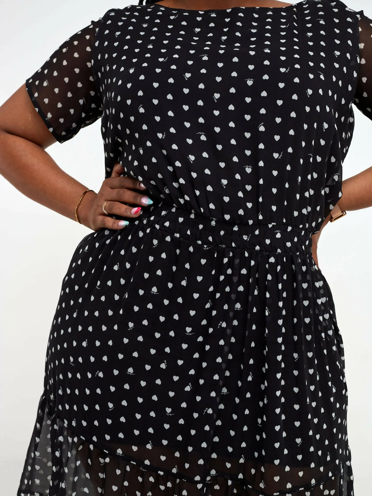 Dewuor Love Heart Dress - Black