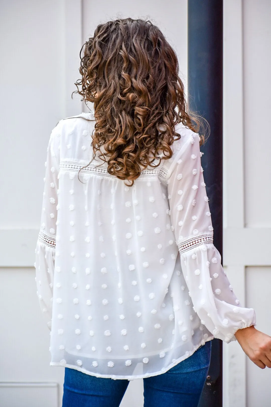 Everything I Wanted White Polka Dot Blouse