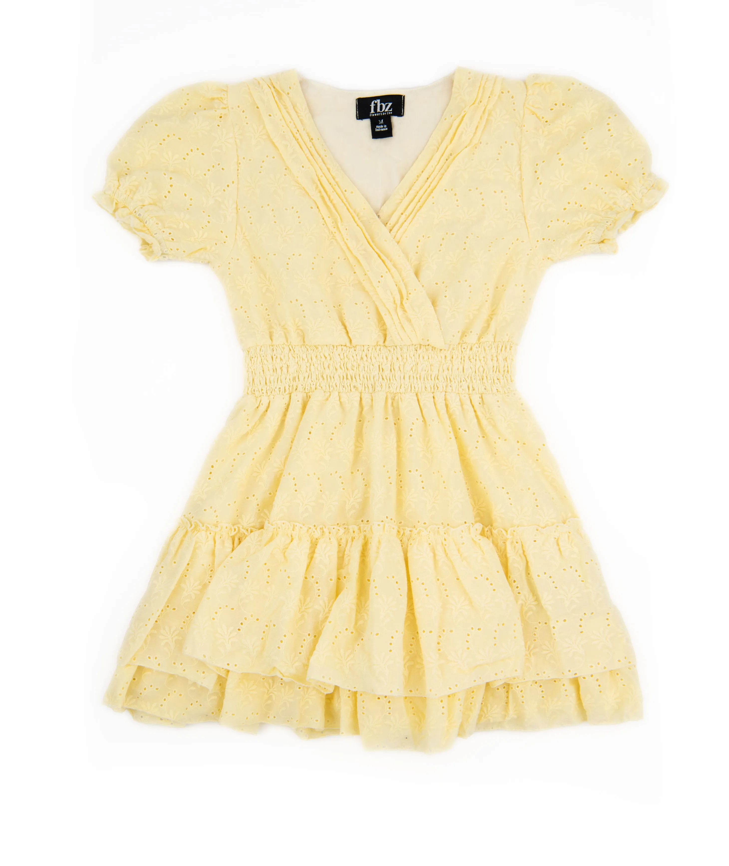 FBZ Girls Yellow Eyelet Dress