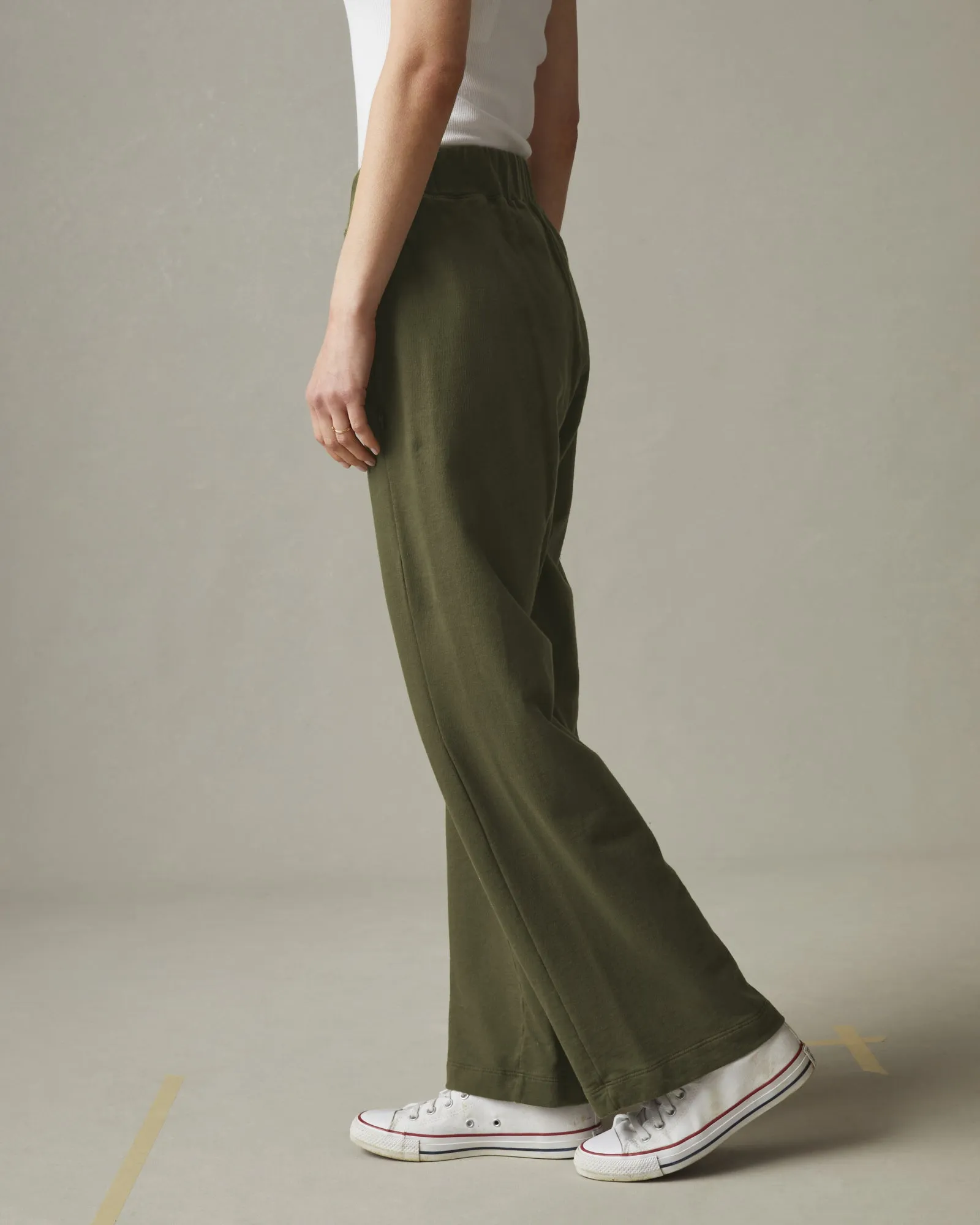 French Terry Straight Sweatpant - Moss