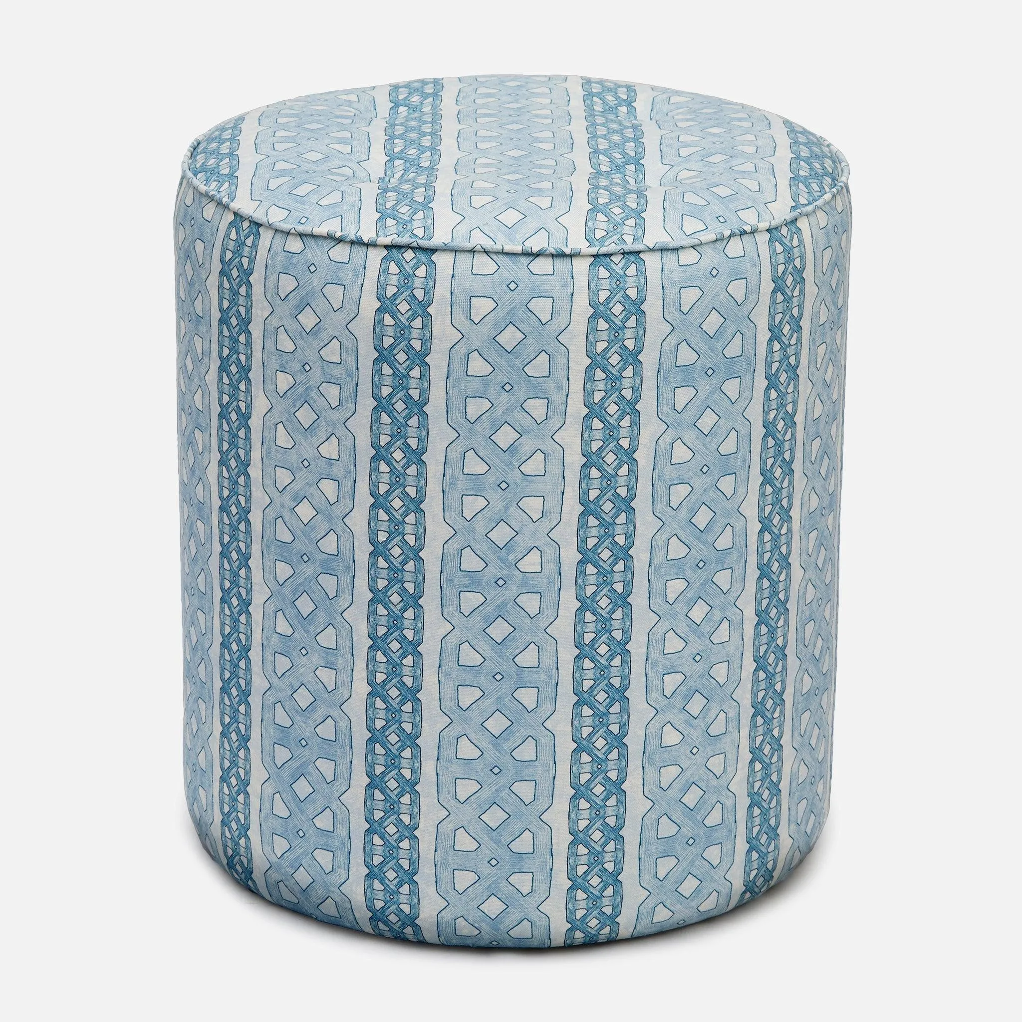 Geometric Blue Pouf Seating