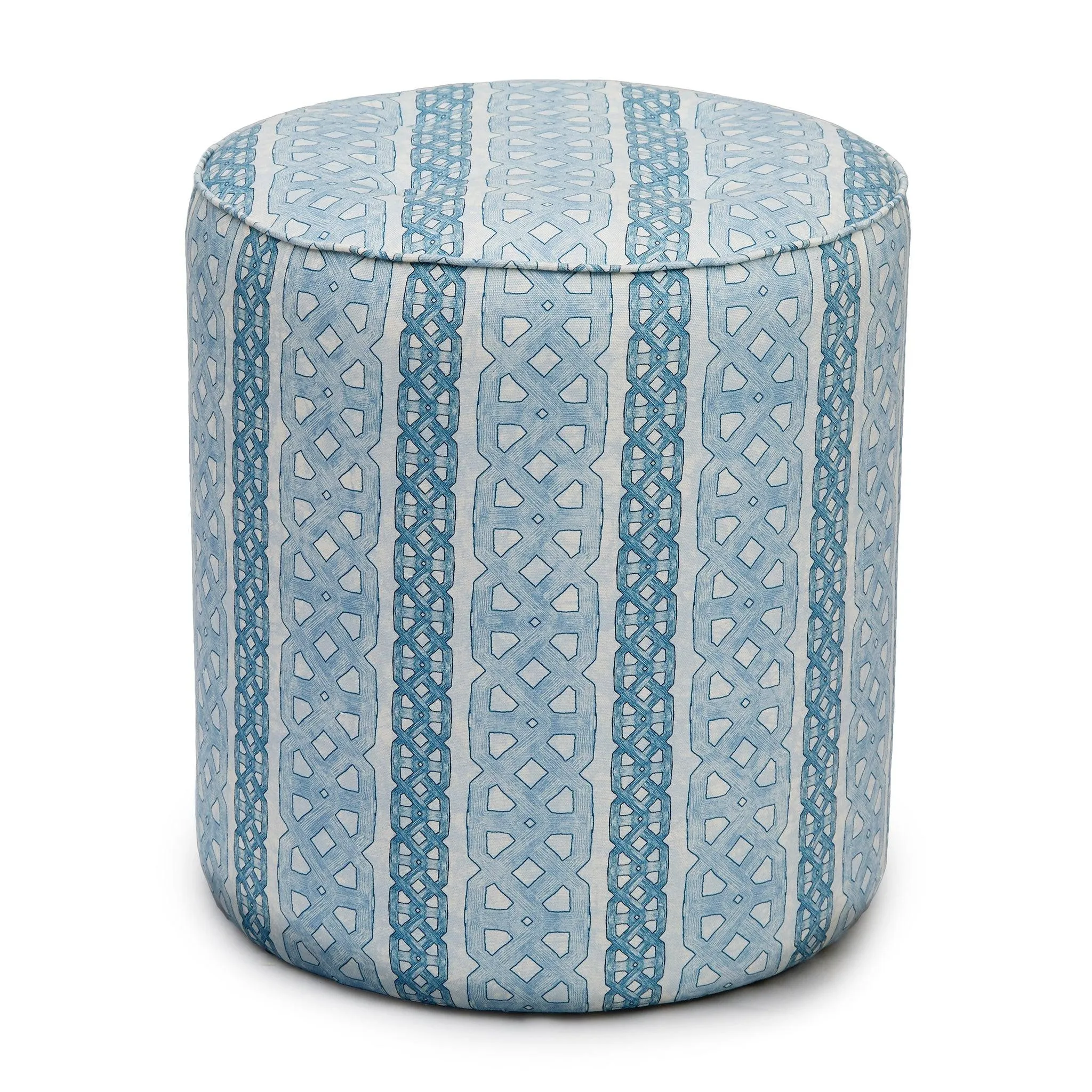 Geometric Blue Pouf Seating