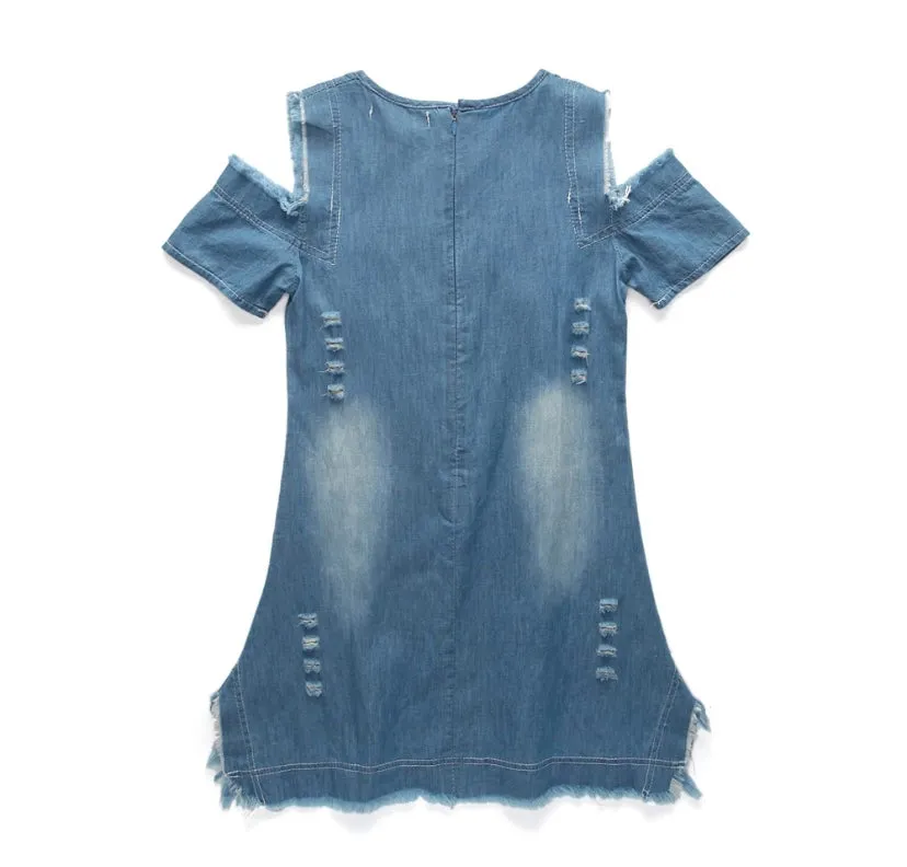 GIRLS LOVE PERSONALITY DENIM DRESS