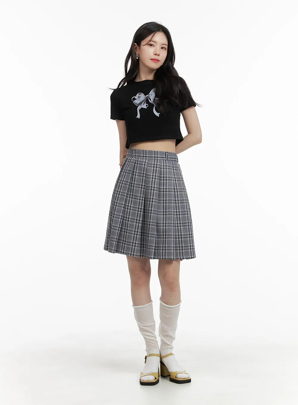 Graphic Ribbon Cropped Tee OM421