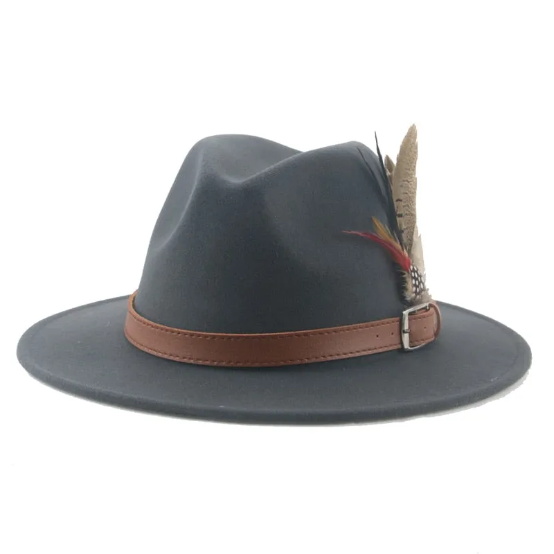 Hat Fedoras Winter Women Hats Men Felt Hat Feather Luxury Fashion hat Popular