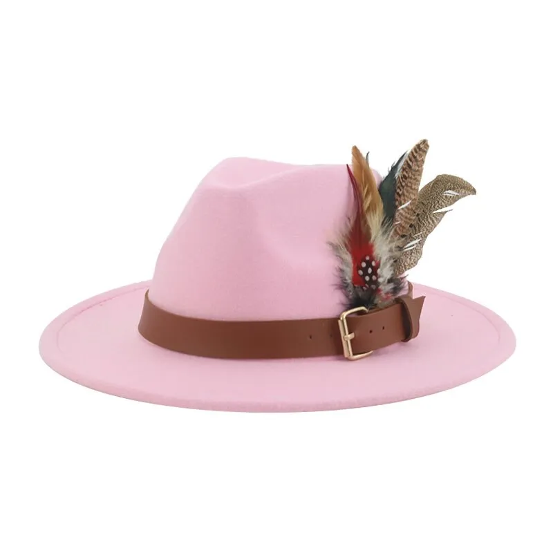 Hat Fedoras Winter Women Hats Men Felt Hat Feather Luxury Fashion hat Popular