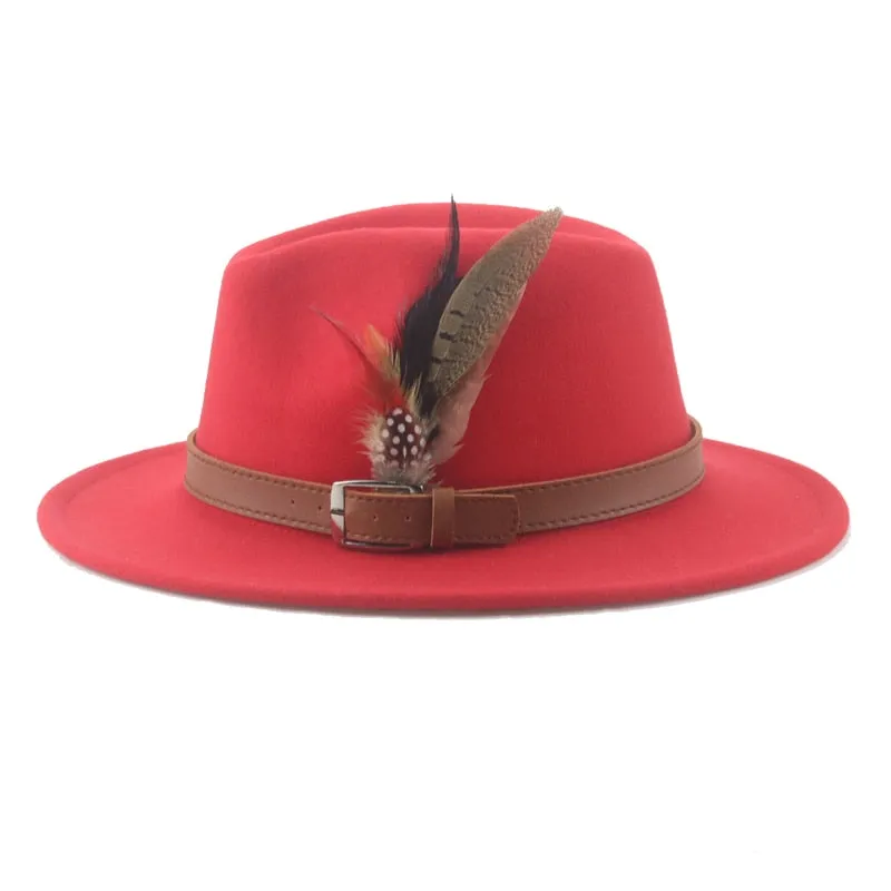 Hat Fedoras Winter Women Hats Men Felt Hat Feather Luxury Fashion hat Popular