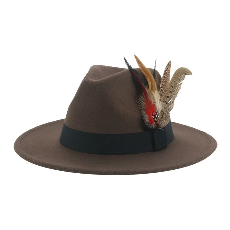 Hat Fedoras Winter Women Hats Men Felt Hat Feather Luxury Fashion hat Popular