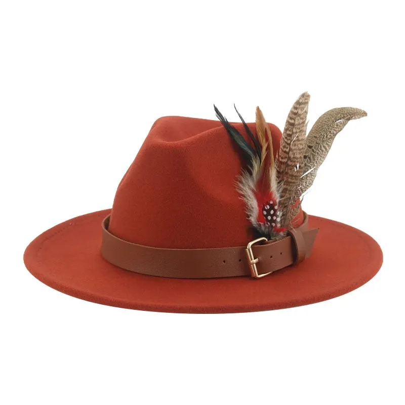 Hat Fedoras Winter Women Hats Men Felt Hat Feather Luxury Fashion hat Popular