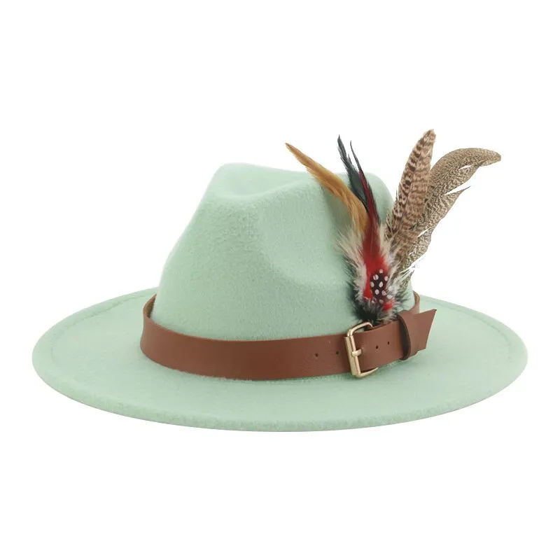 Hat Fedoras Winter Women Hats Men Felt Hat Feather Luxury Fashion hat Popular